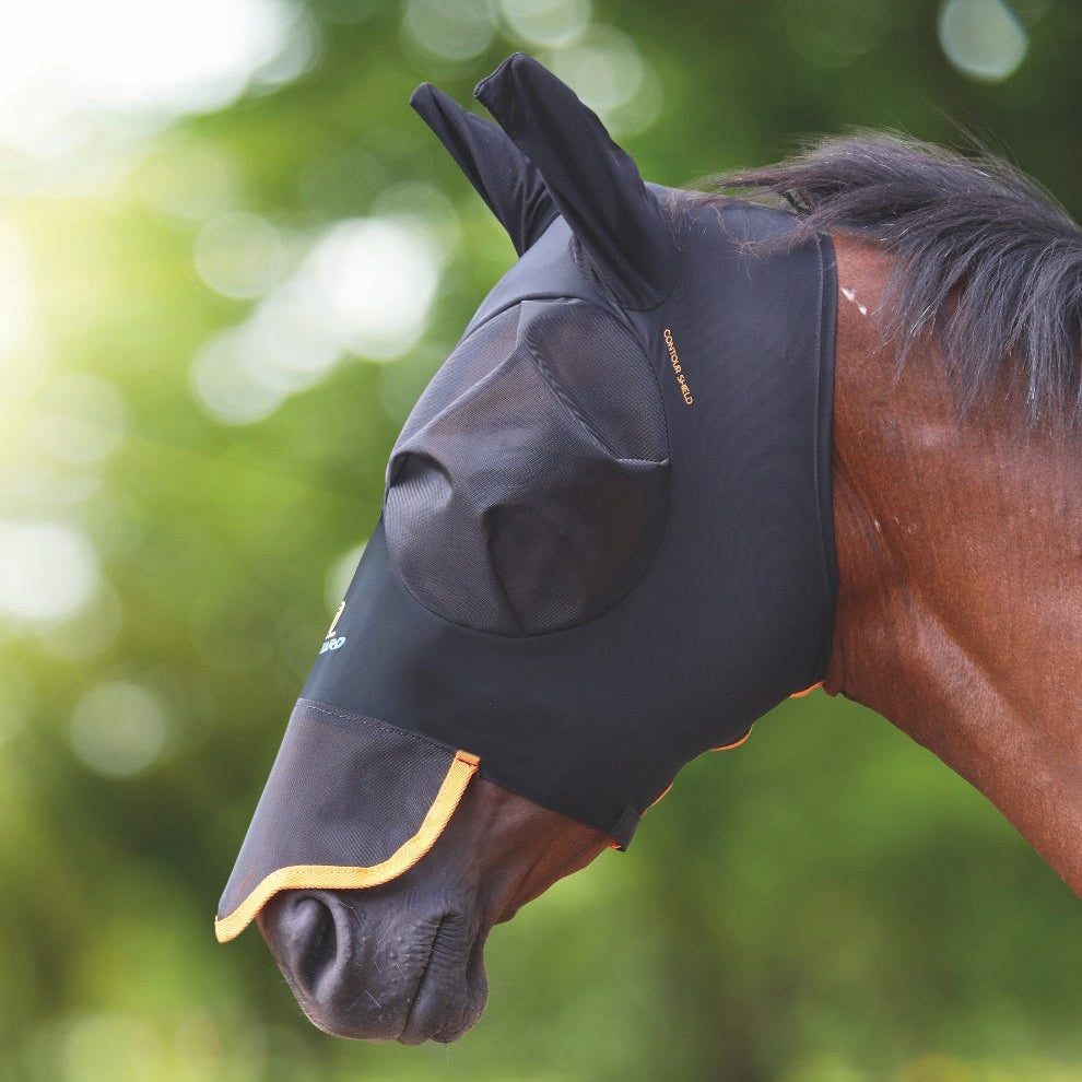 Masque anti-mouches Shires Flyguard Pro à mailles fines avec oreilles Masque anti-mouches Shires Flyguard Pro à mailles fines avec oreilles