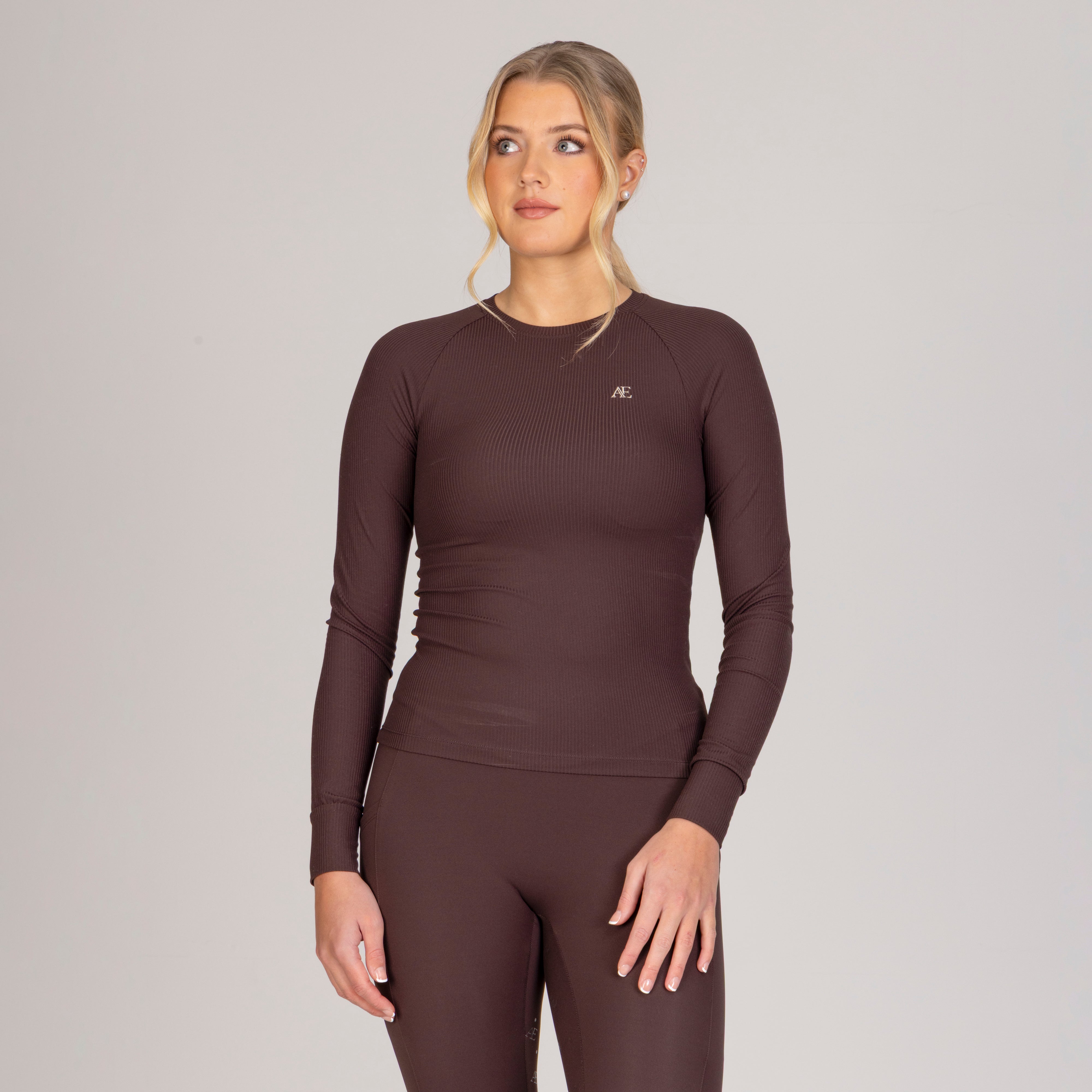 10952 - Aubrion Equestrian Ribbed Long Sleeve Top