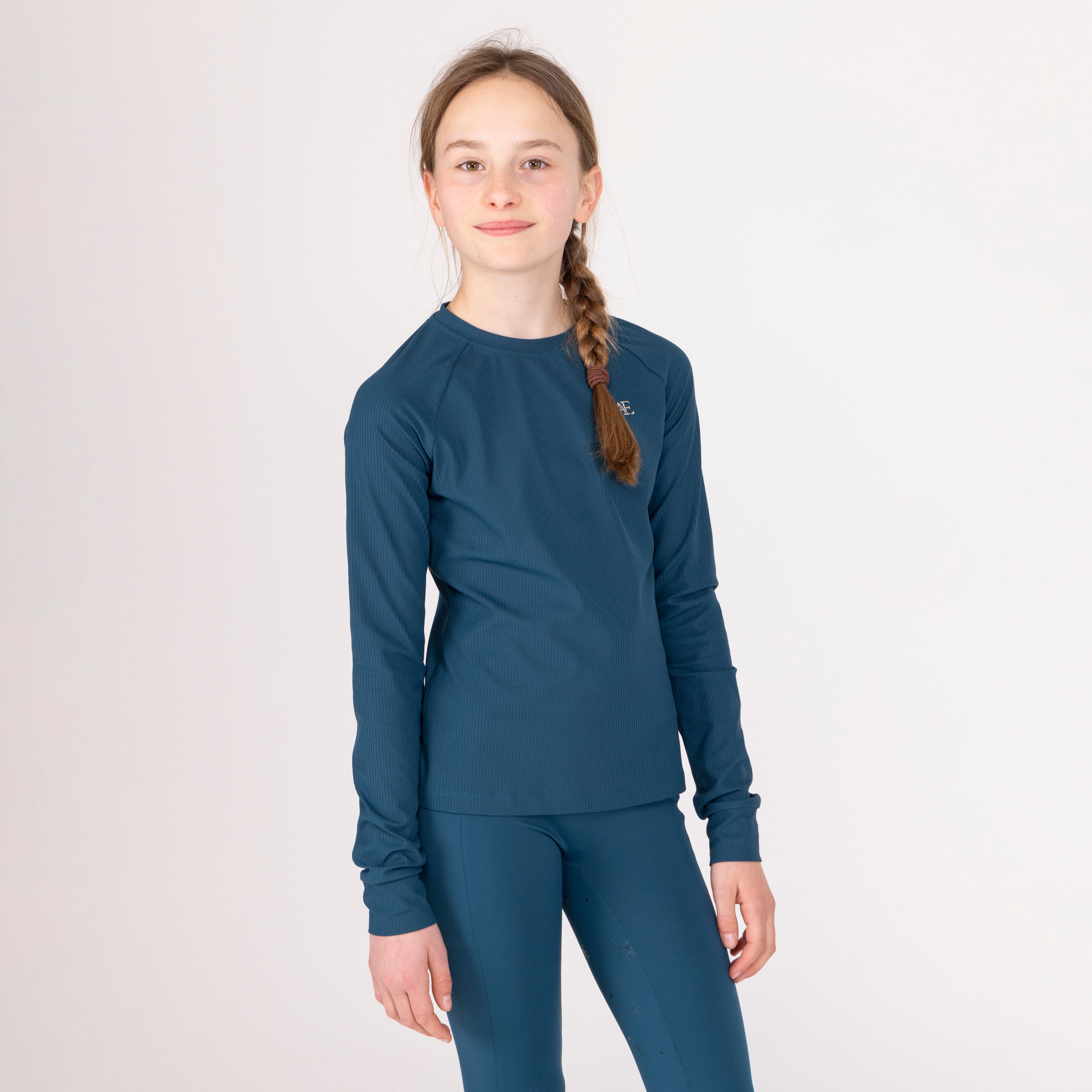 10962 - Aubrion Equestrian Ribbed Long Sleeve Top - Young Rider