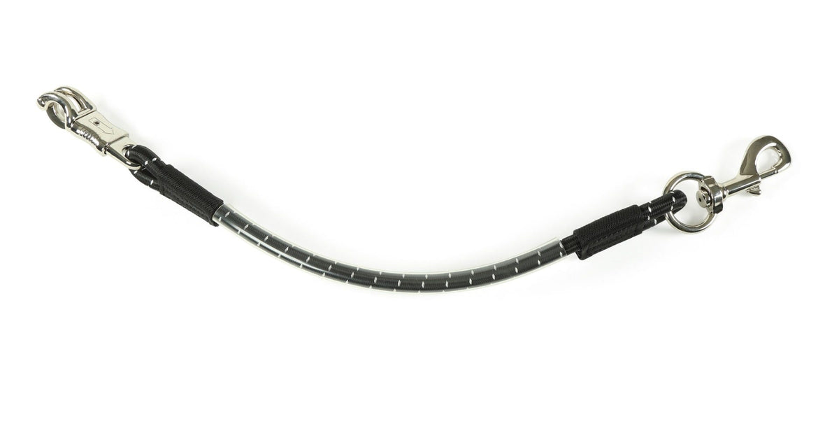 Showman 29 Black Bungee Trailer Tie with Quick Release Panic Snap Showman 29 Black Bungee Trailer Tie with Quick Release Panic Snap