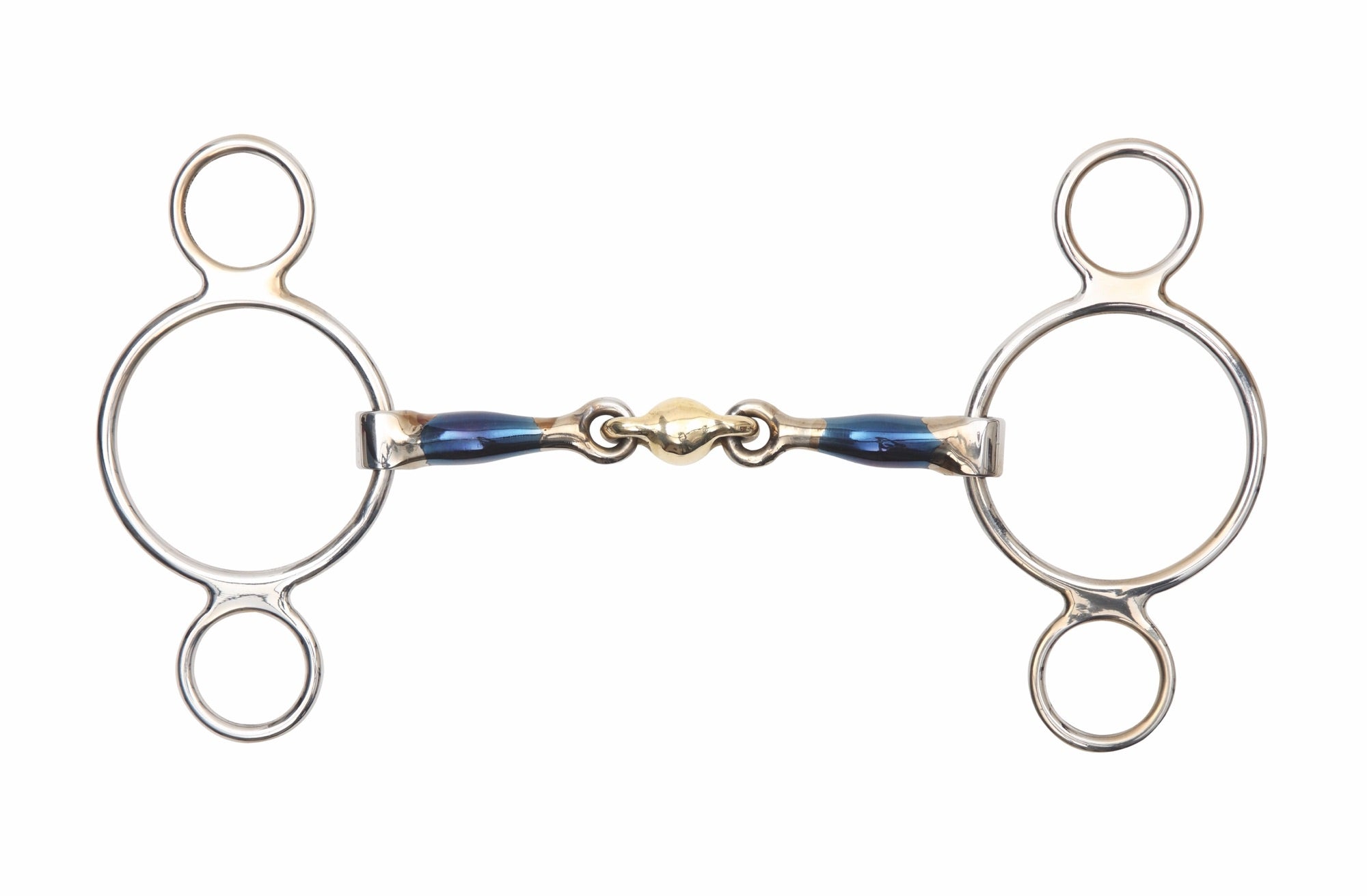 Blue Sweet Iron Two Ring Gag With Lozenge