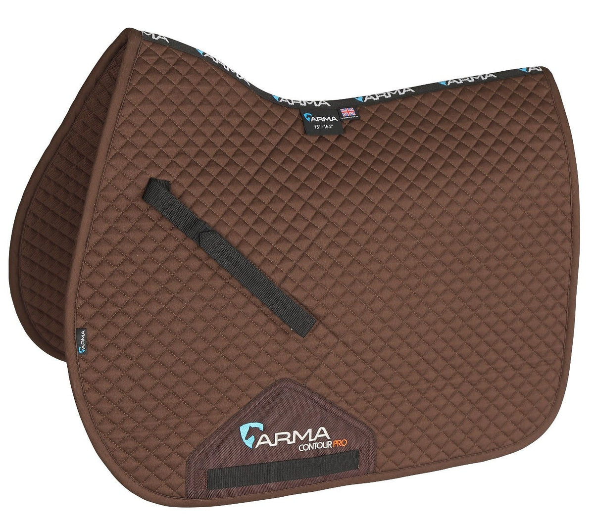 Shires ARMA Half Lined Saddlecloth – Schwarz, Halb Gefüttert, Versch. Größen
