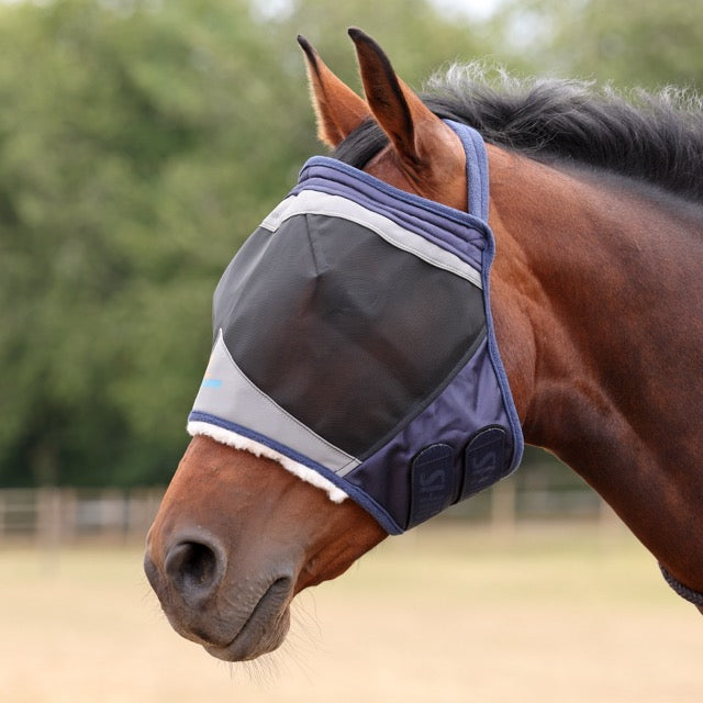 Shires Masque anti-mouches en maille fine avec trou pour les Shires Masque anti-mouches en maille fine avec trou pour les