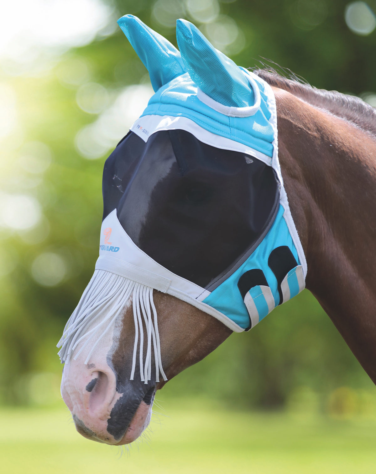 Basic Fly Mask FlyGuard Pro Fine Mesh Fly Mask with Ears & Nose Fringe