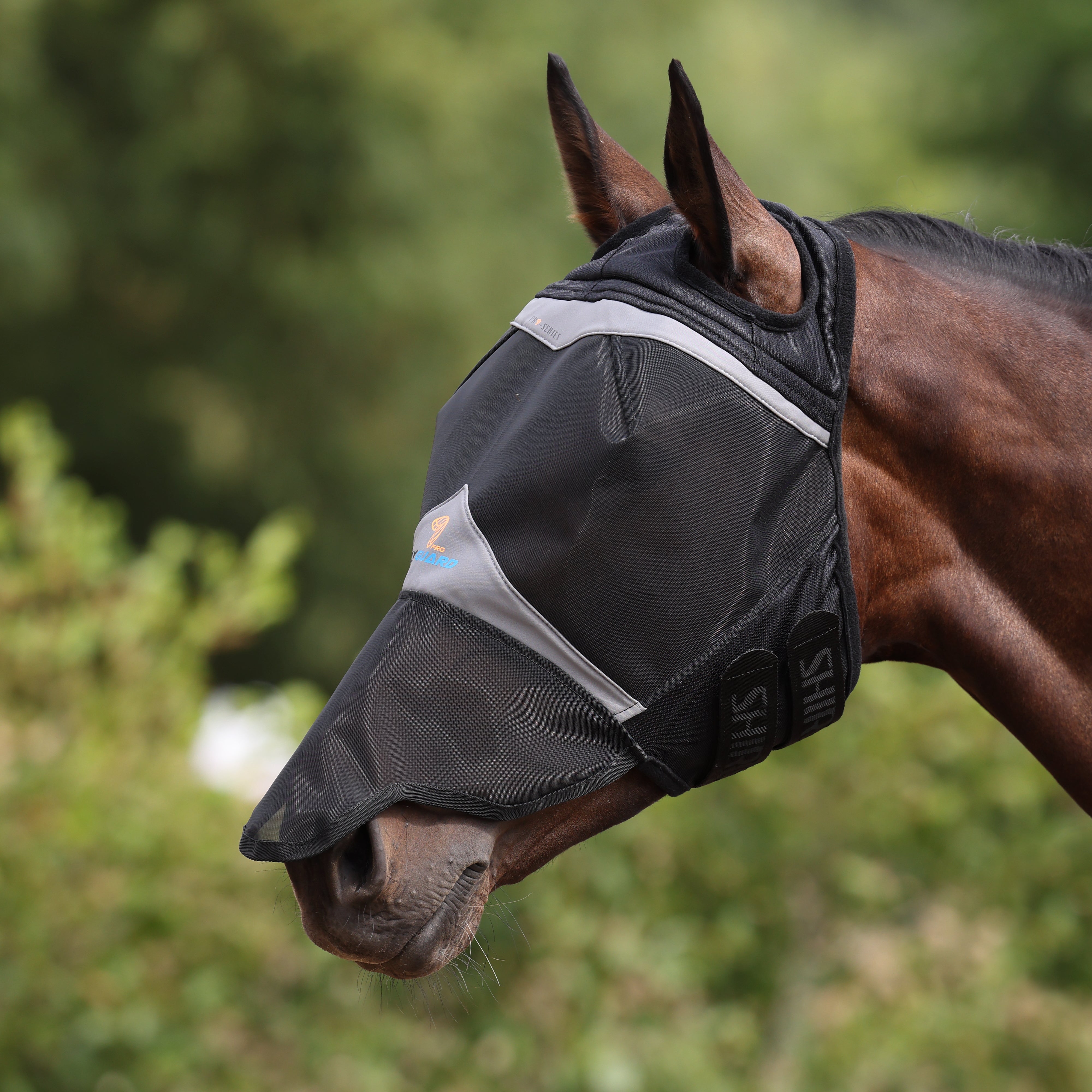 FlyGuard Pro Fine Mesh Fly Mask with Ear Holes & Nose