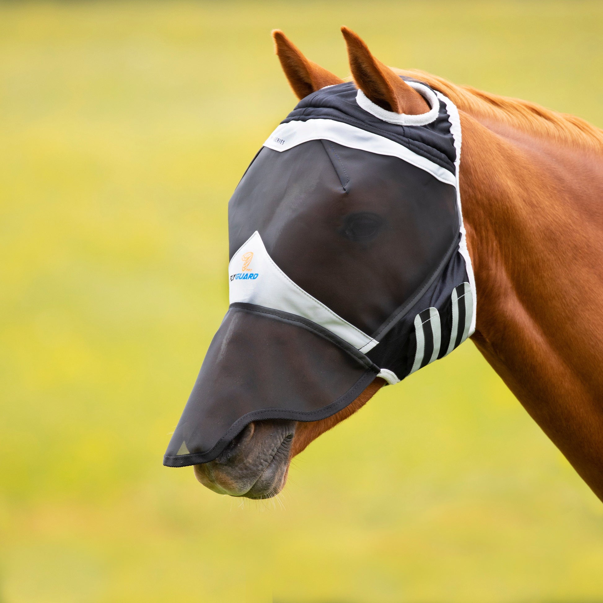Shires FlyGuard Pro Fine Mesh Fly Mask with Ear Holes & Nose