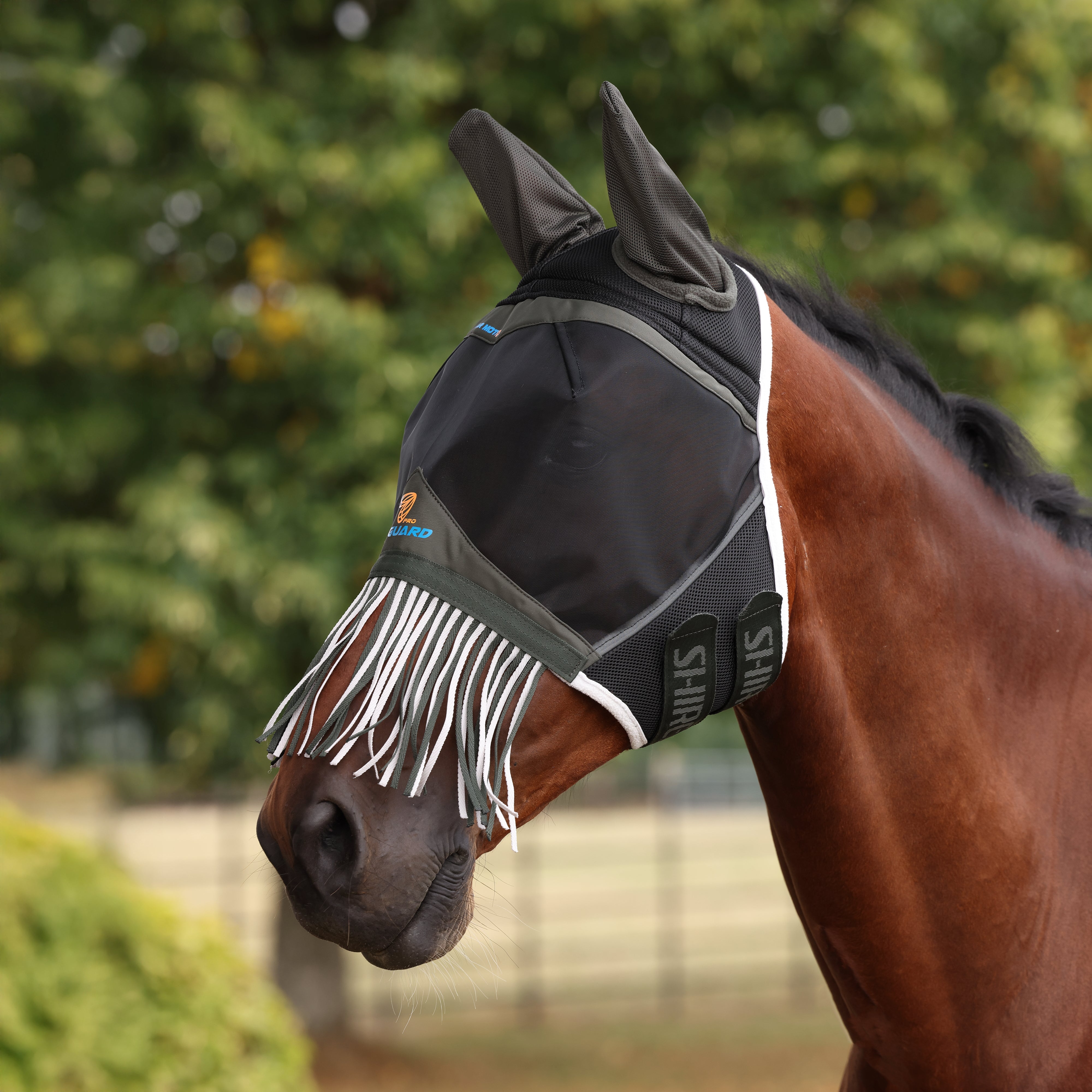 FlyGuard Pro Air Motion Fly Mask with Ears & Fringe