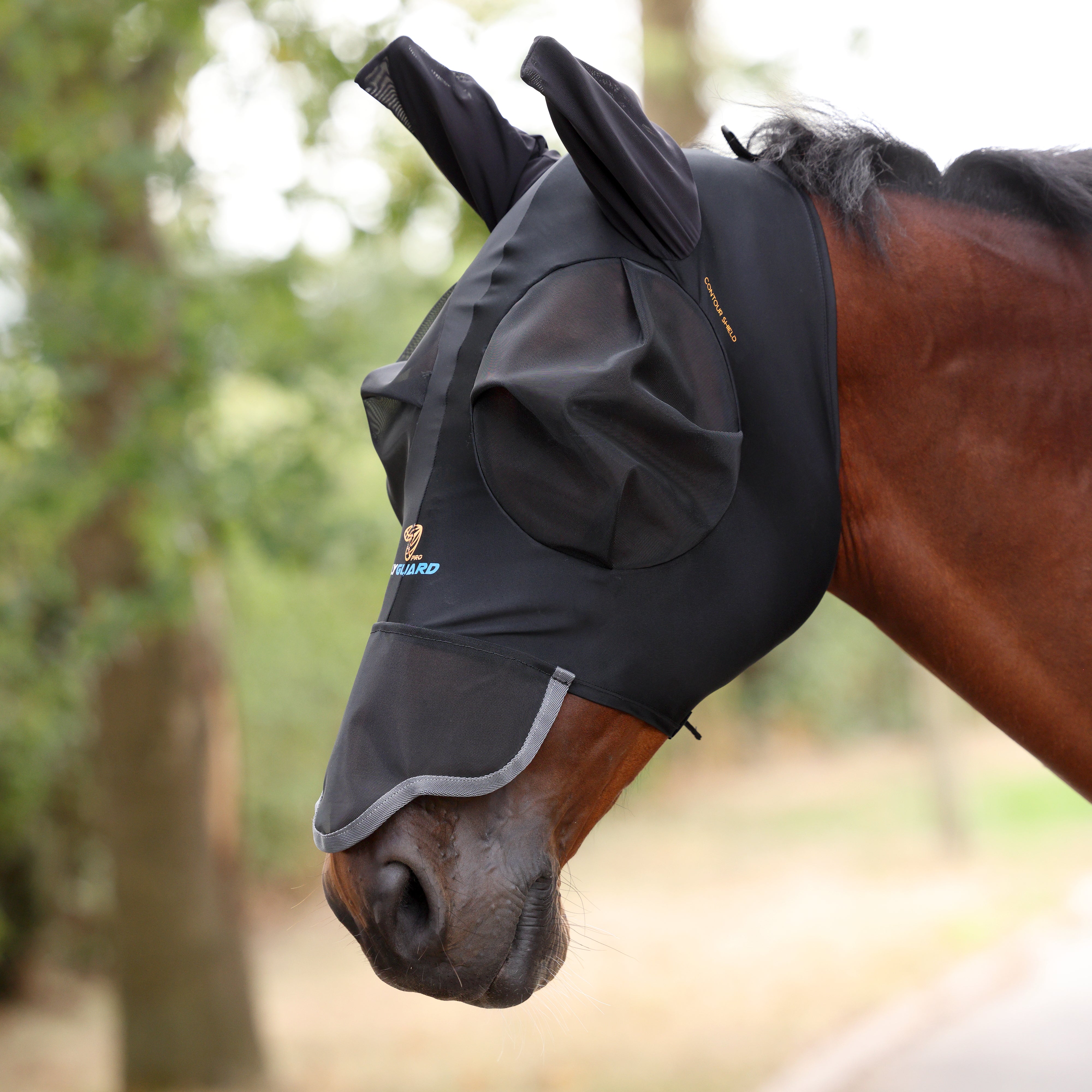 Shires FlyGuard Pro Stretch Fly Mask with Ears & Nose