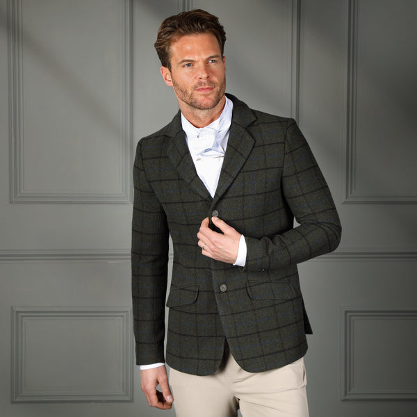 Veste équitation Shires Aubrion Saratoga - Tweed Bleu/rouge/faon - Taille 40'' (16) - Neuf Sous Emballage